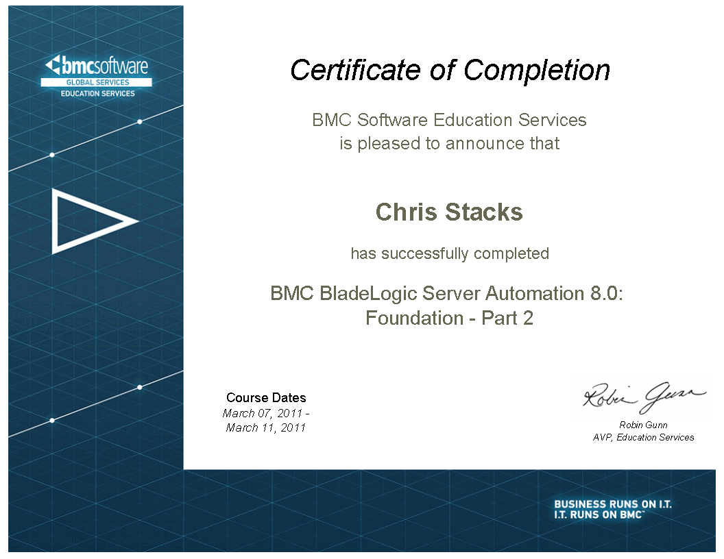 BMC Advanced Certification