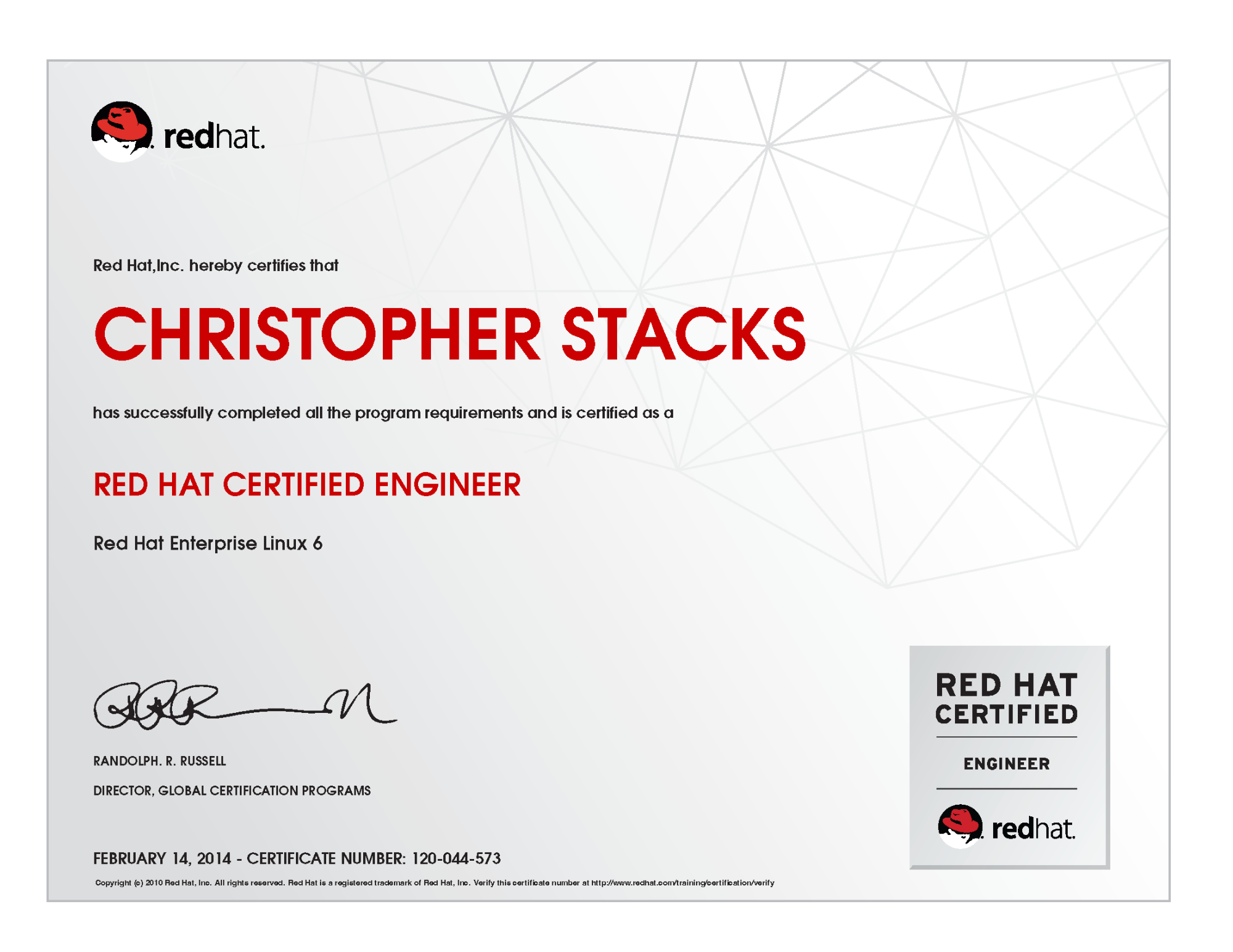 Red Hat Certified Engineer