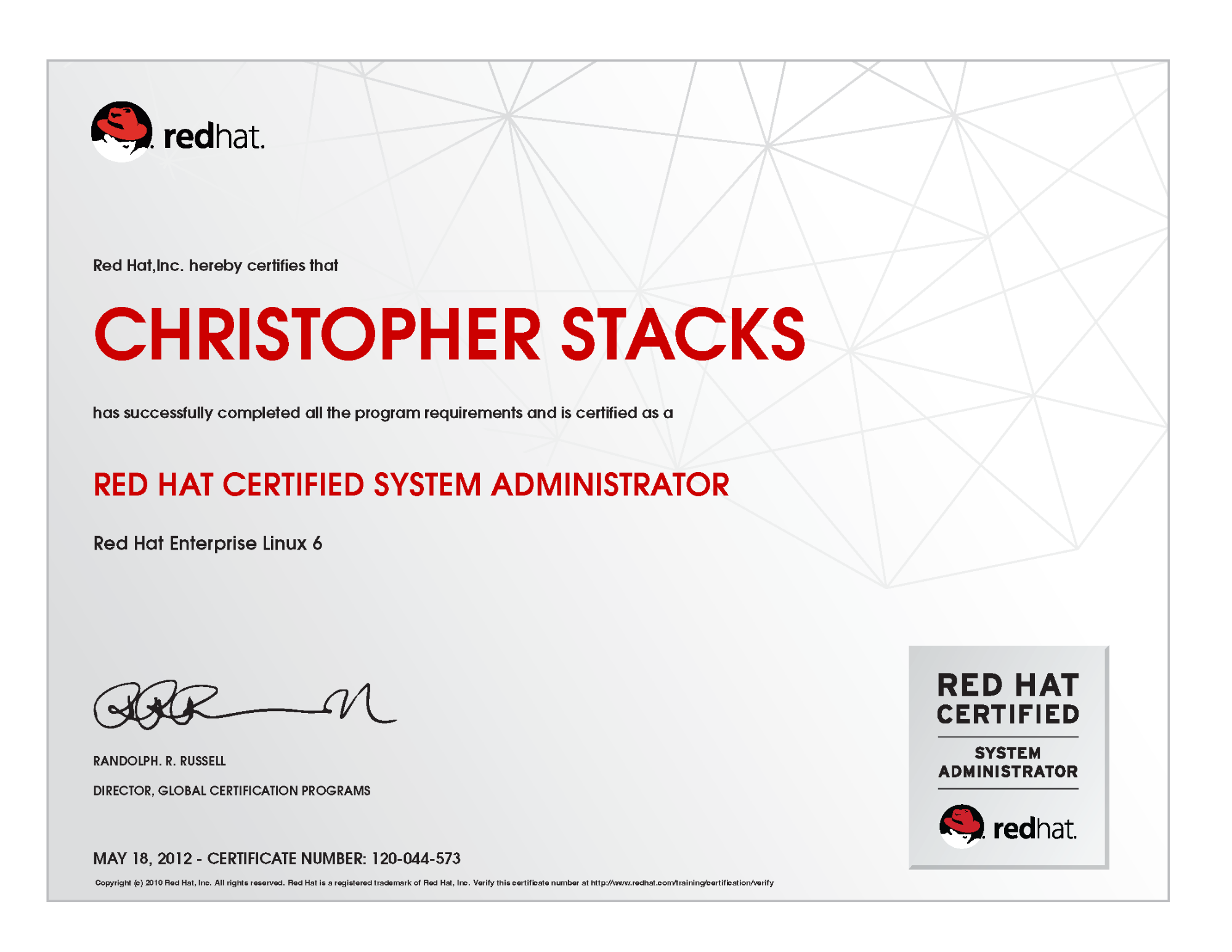 Red Hat Certified in OpenStack & Virtualization Security & Systems